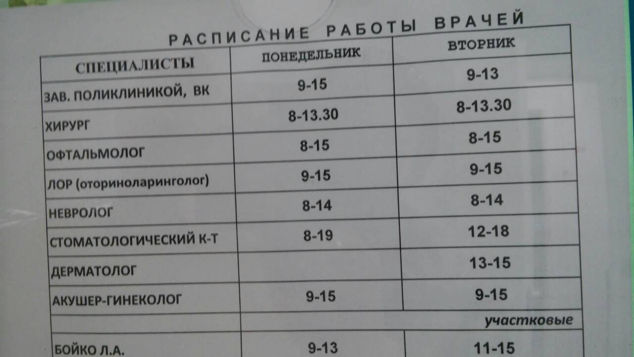 Расписание Морозовская поликлиника